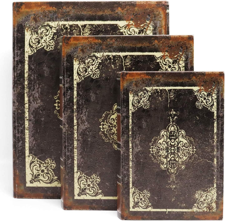 Jolitac 3er Buchattrappe Box Set, Hohles Buch mit Geheimfach, Vintage Buchversteck Getarnte Buchtres