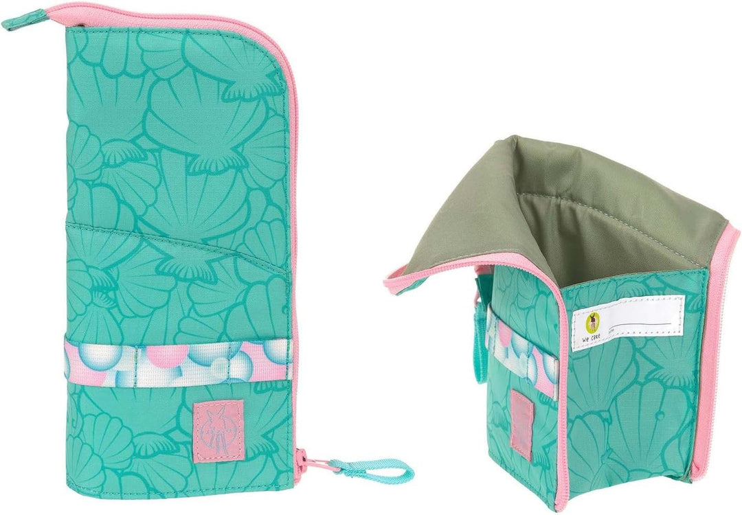 LÄSSIG Schulranzen Regenhülle Light Unique School Set 7-teilig Seashell turqouise türkis