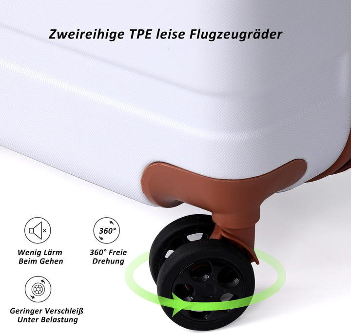 TANTOMI Kofferset 3-teilig, ABS Hartschalenkoffer Set, Reisekoffer Set mit Rollen, Gepäck-Sets (20/2