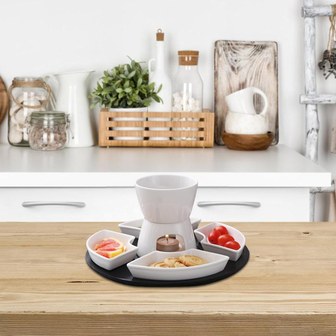 Generisch Schokofondue Tasse Set - Keramik Käsefondue Kit, Butterwärmer, 300ml Schokolade Eiscreme W
