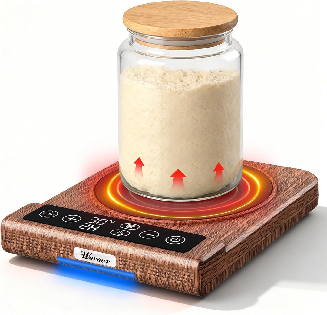 Sauerteigstarterwärmer, Tassenwärmer Zwei-in-einem, Wärmeplatte Präzise 1℃ Thermostat (Gärungsmodus: