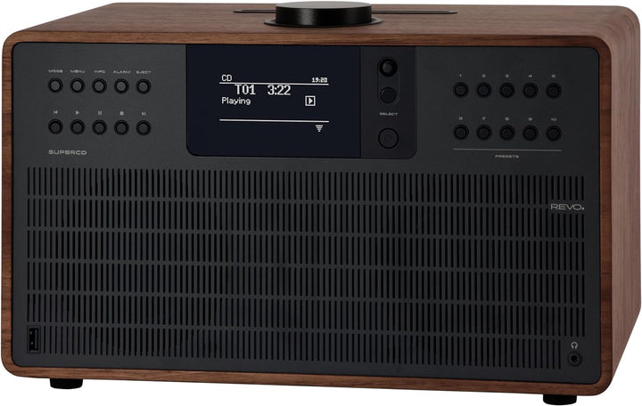 REVO SuperCD Internet-/DAB+ Digitalradio mit CD Player (40 Watt, Stereo Sound, CD-Player, Internet/D