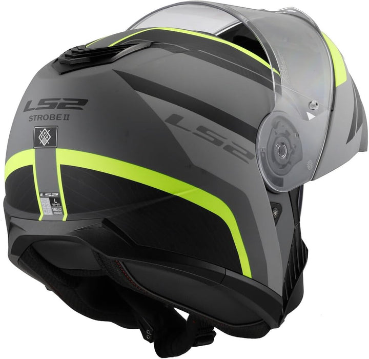 LS2, Klapphelme motorrad STROBE II MONZA mat black H-V yellow, XL XL mat black H-V yellow, XL mat bl