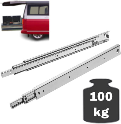 BRESKO 1 Paar (2 Stück) Schwerlastauszug 30 – 100 cm 100 kg Traglast Schwerlastschiene Schubladensch