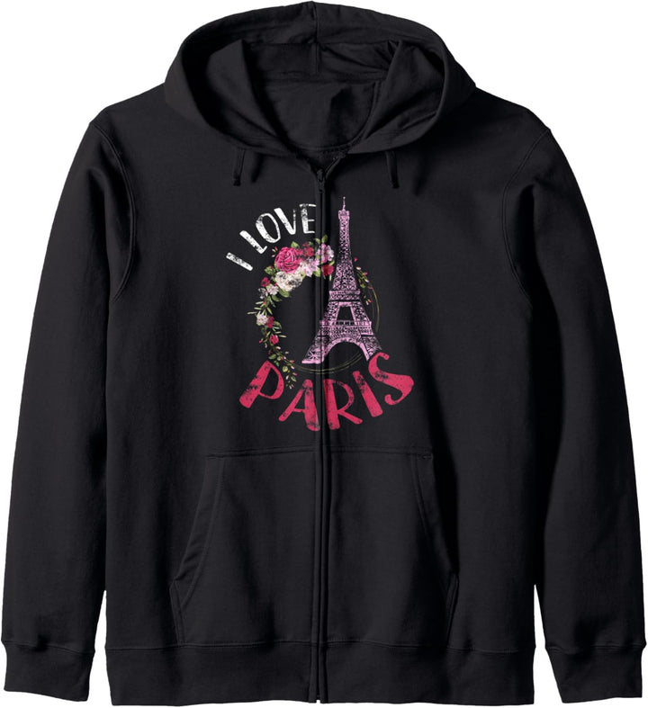 Ich Liebe Paris Eiffelturm Paris Frankreich Urlaubs Kapuzenjacke