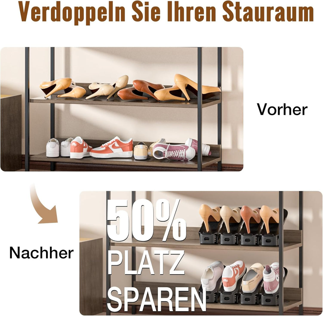 20 Stück Schuhstapler Platzsparend, Schuhorganizer Schuhaufbewahrung Platzsparend, Rutschfestes Schu