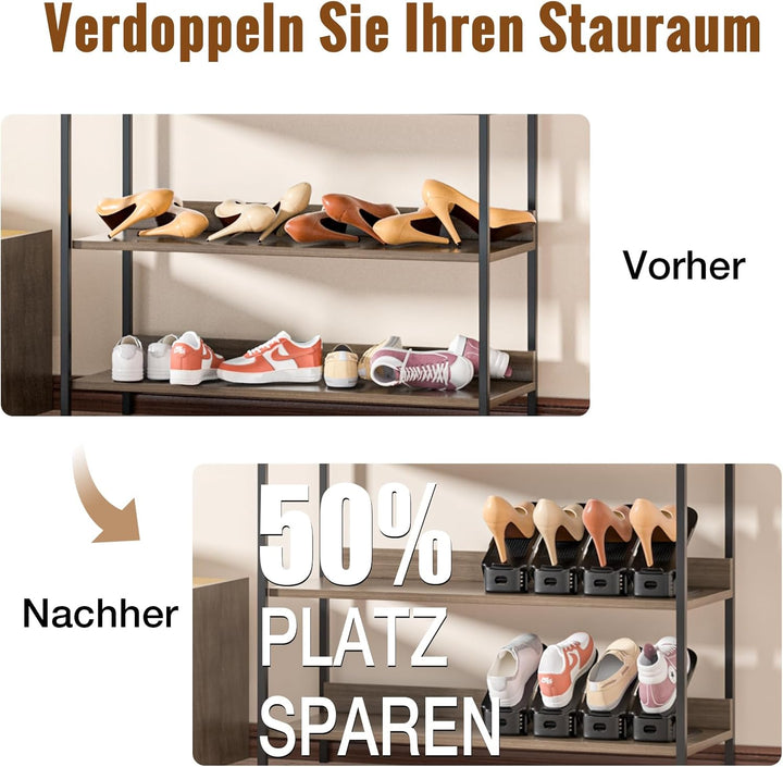 20 Stück Schuhstapler Platzsparend, Schuhorganizer Schuhaufbewahrung Platzsparend, Rutschfestes Schu