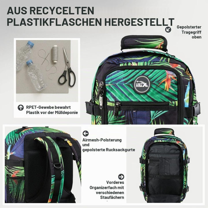 Cabin Max Handgepäck Rucksack 40x20x25 für Ryanair Reiserucksack für Flugzeug Unter Sitzplatz - Trav