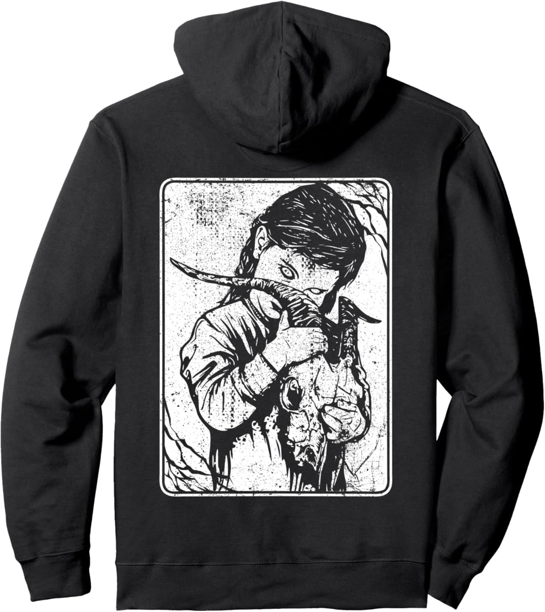 Backprint Satanic Okkult Dark Art Evil 666 Antichrist Goth Pullover Hoodie