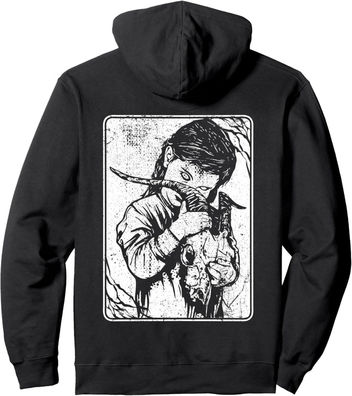 Backprint Satanic Okkult Dark Art Evil 666 Antichrist Goth Pullover Hoodie