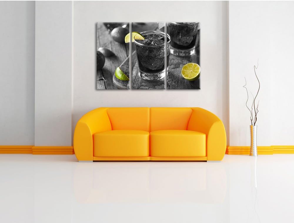 Pixxprint Erfrischender Cuba Libre als Leinwandbild/Grösse: 3 Teilig (120x80 cm) cm/Wandbild/Kunstdr