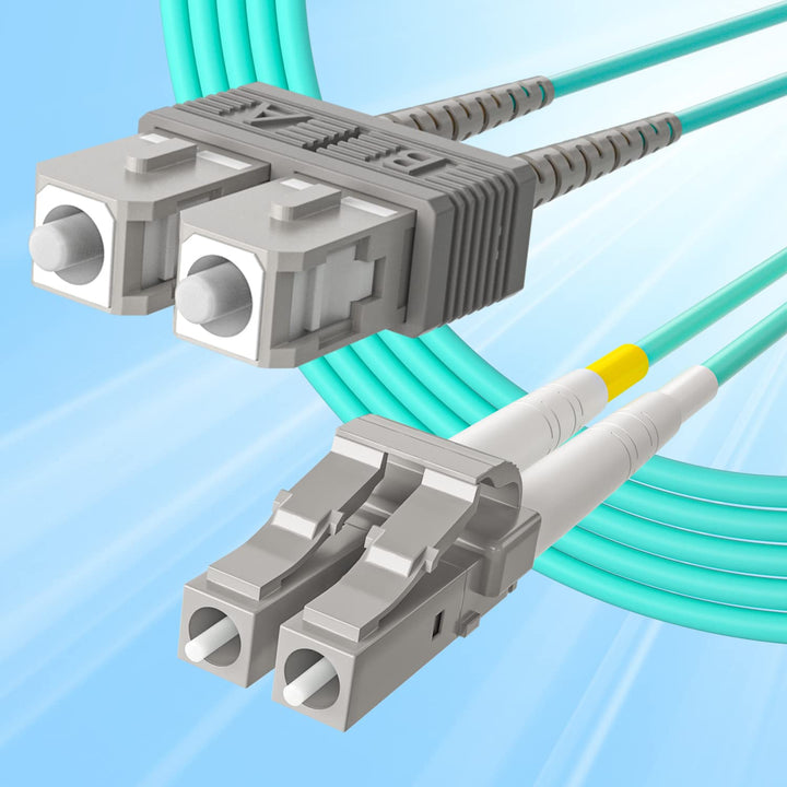 Fiber Patch Cable - LC to SC OM3 10Gb/Gigabit Multi-Mode Jumper Duplex 50/125μm LSZH Fiber Optic Cor