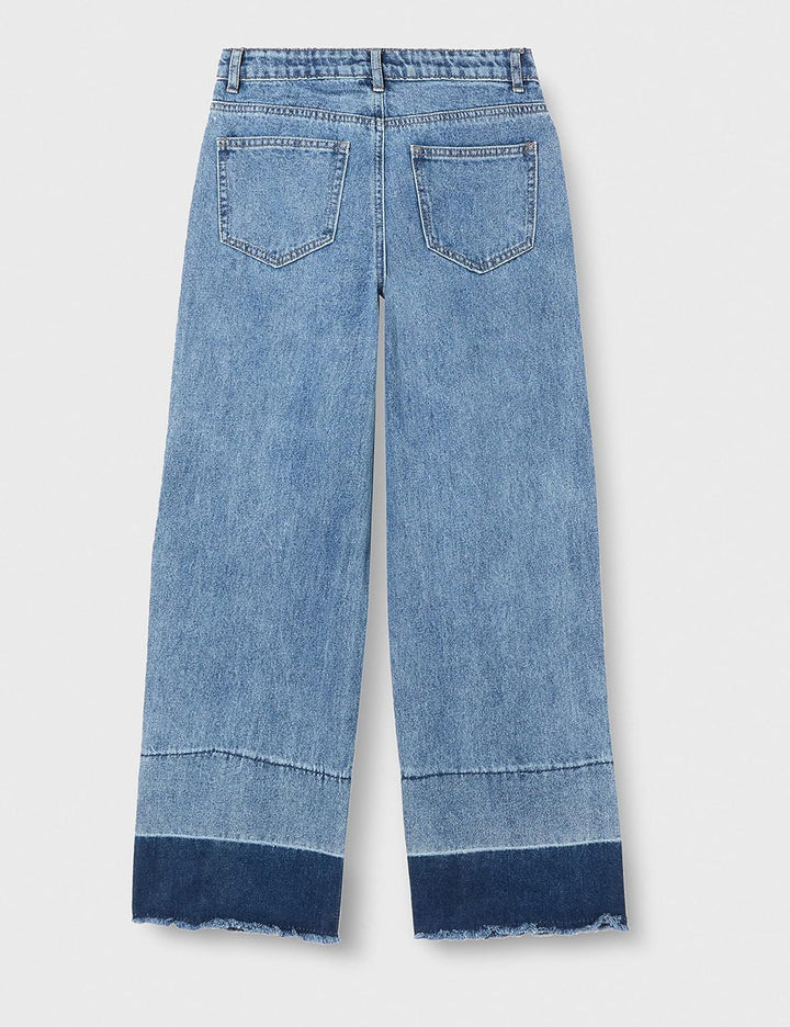 NAME IT Mädchen Nlfbigletizza DNM Hw Wide Pant Jeans 152 Medium Blue Denim, 152 Medium Blue Denim