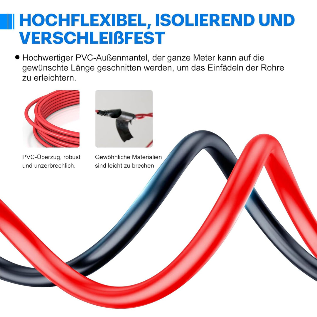 21,3mm² PVC Elektrokabel - 4 AWG Elektrischer Draht 6 Meter (3 Meter Schwarz und 3 Meter Rot) Hochte