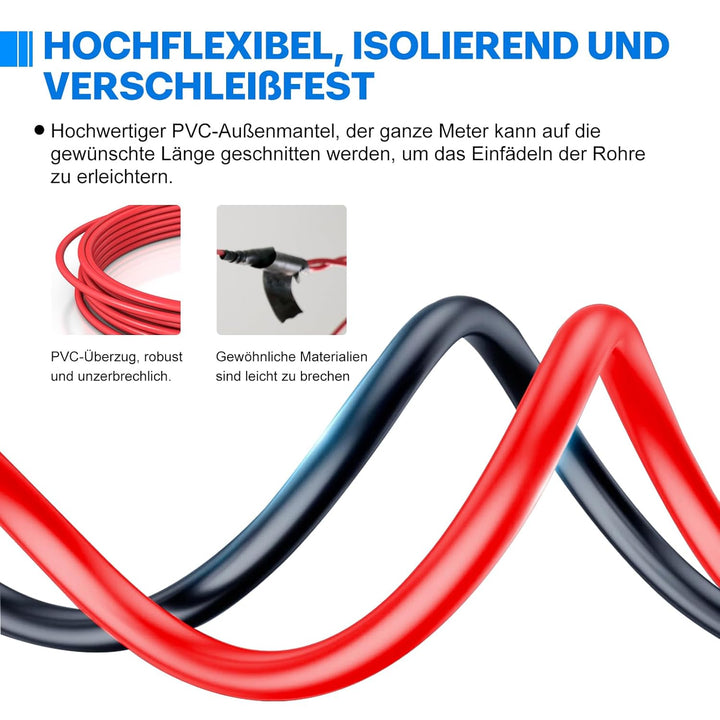 21,3mm² PVC Elektrokabel - 4 AWG Elektrischer Draht 6 Meter (3 Meter Schwarz und 3 Meter Rot) Hochte