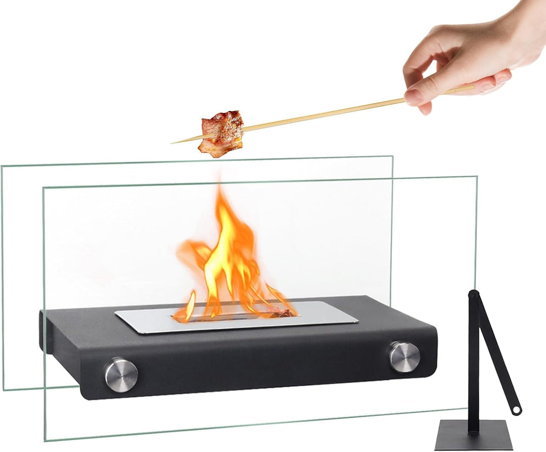 Indoor Fire Pit - Tragbarer Windgeschützter Terrassenofen | Outdoor Feuerstelle Tisch Kamin - Für Wi