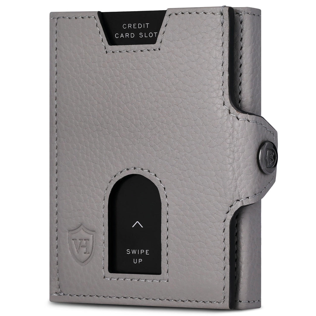 VON HEESEN Slim Wallet mit XL Münzfach &amp; RFID Schutz - Leder Geldbörse Herren klein - Mini Geldbeute