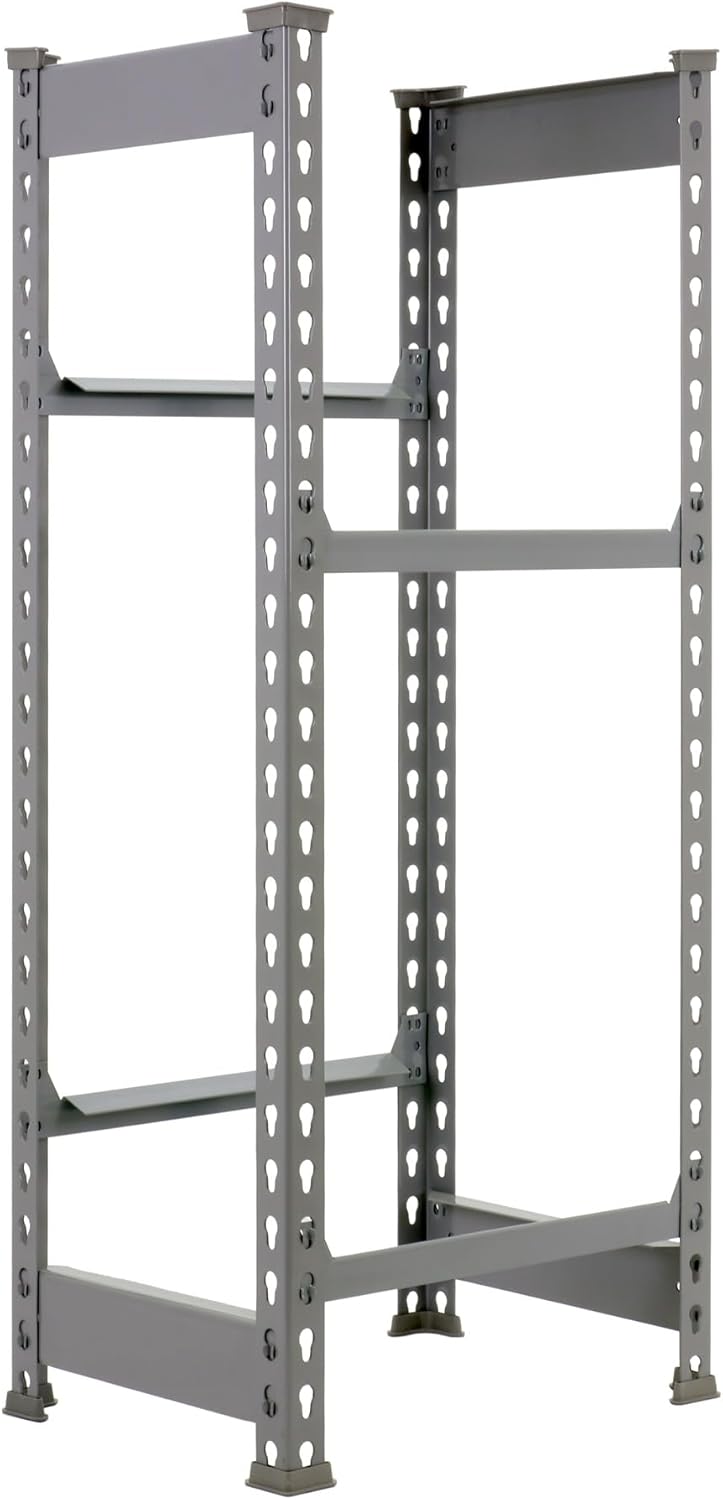 SimonRack Getränkekistenregal, 2 Kästen, Flaschenregal, Getränkekistenhalter, Kistenregal, Grau - Si