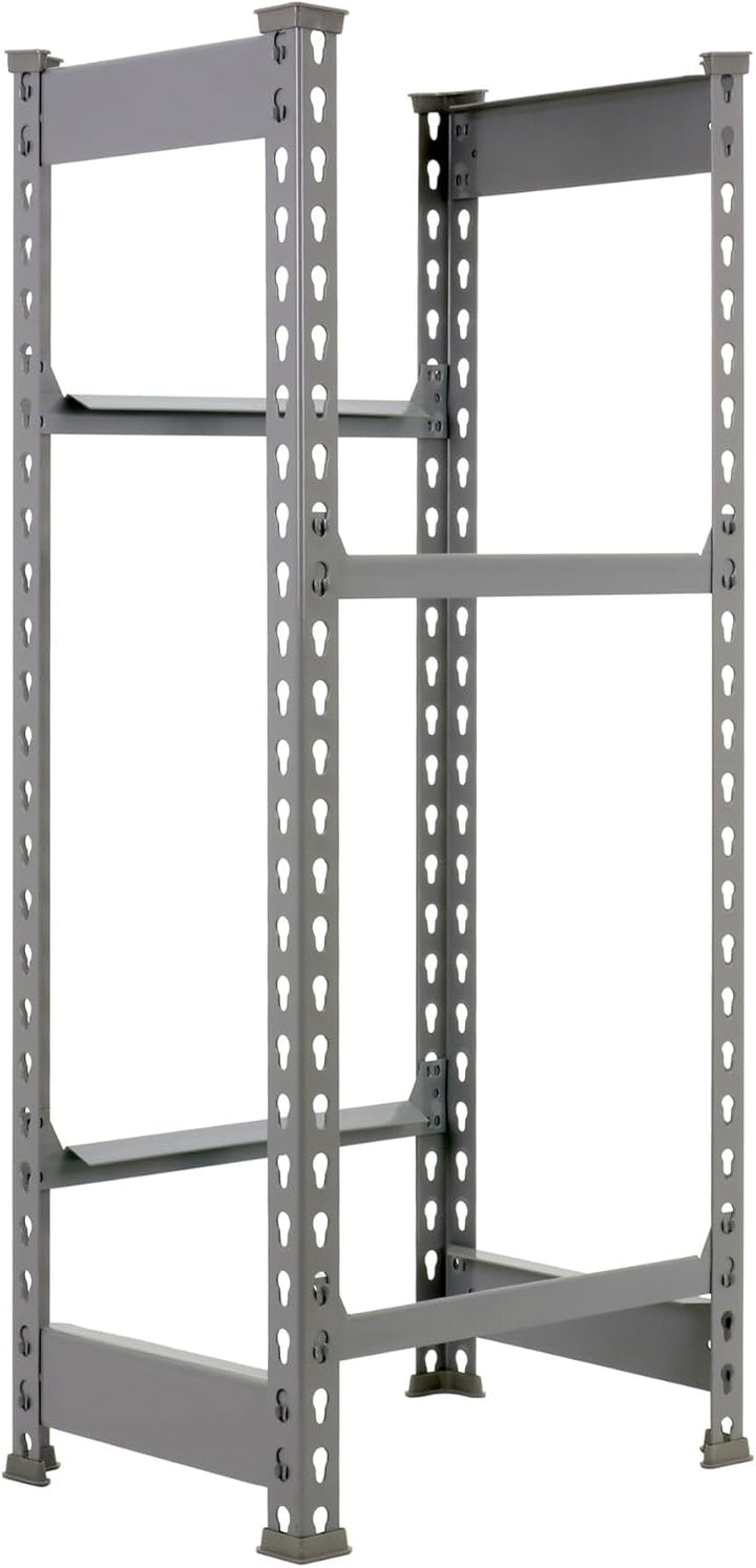 SimonRack Getränkekistenregal, 2 Kästen, Flaschenregal, Getränkekistenhalter, Kistenregal, Grau - Si