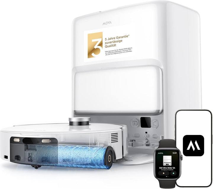 Mova Z60 Ultra Roller Standalone Saugroboter, 26.000 Pa Saugkraft, HydroForce-Wischen, MaxiReach-Tec