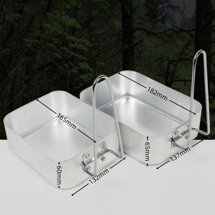 Set mit 2 stapelbaren Aluminiumdosen für Camping und Kochen, leichtes Aluminium-Messdosen-Set, ideal