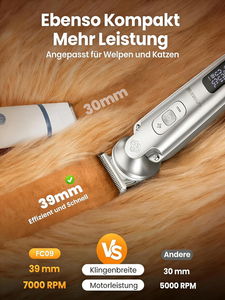 oneisall 4 in 1 Leise Schermaschine Hund Katze, 3-Gang Pfotentrimmer für Hunde bis zu 7000RPM, IPX7