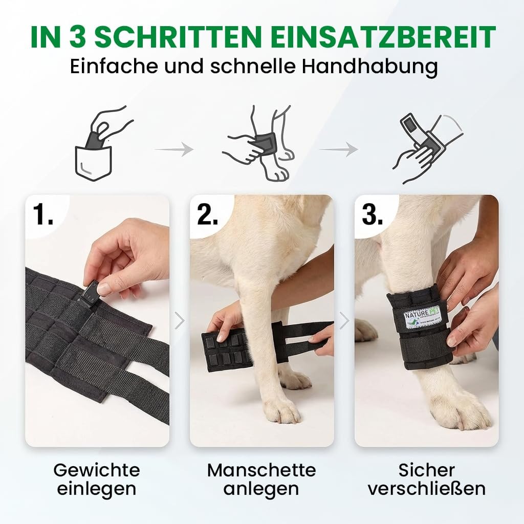 Nature Pet Therapiemanschette/Trainingsbandage mit Gewichten für Hunde (XL), XL