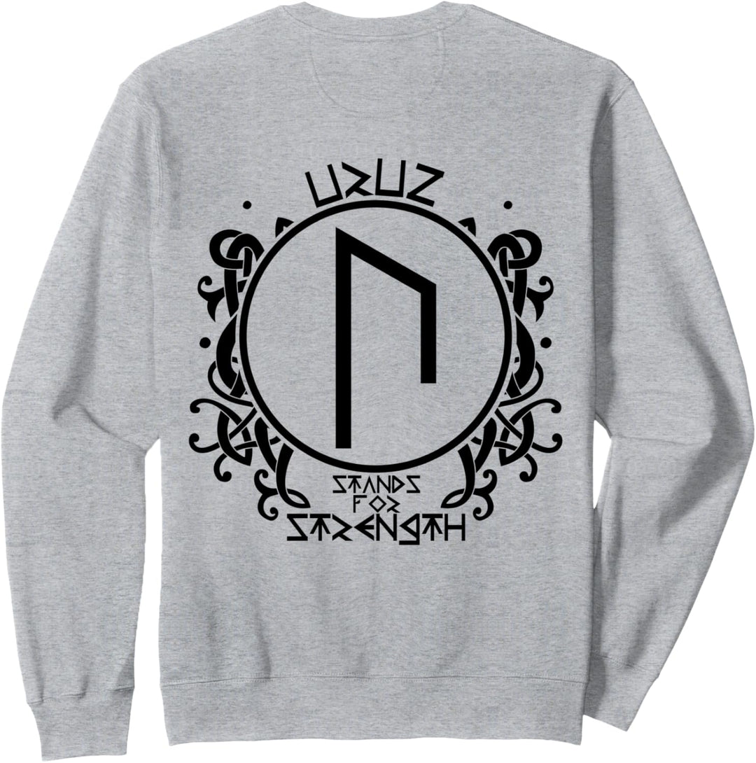 URUZ Stärke Nordische Wikinger Rune Keltisches Symbol Rücken Sweatshirt