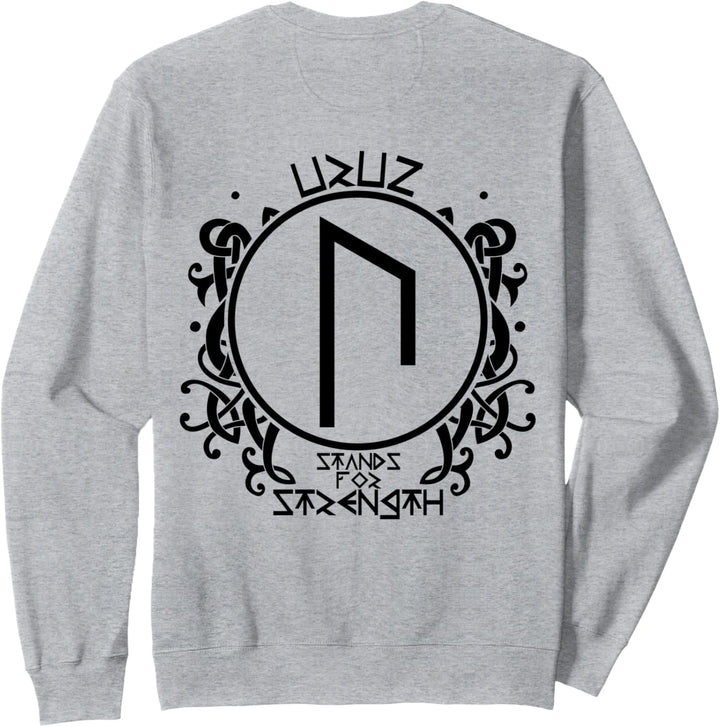 URUZ Stärke Nordische Wikinger Rune Keltisches Symbol Rücken Sweatshirt