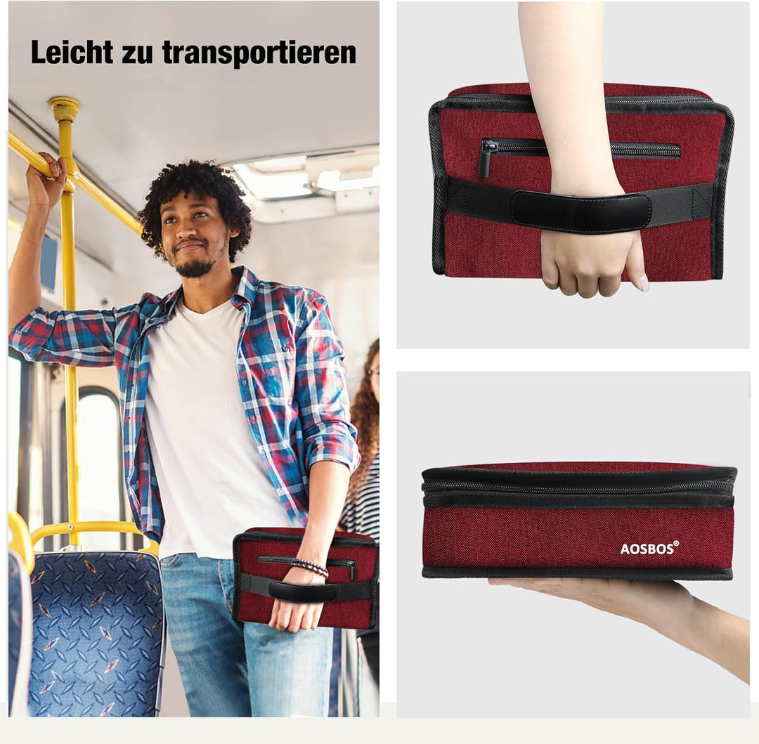 AOSBOS Kühltasche Klein Lunchtasche Herren Leicht Isoliertasche für unterwegs Kühlbeutel Brotdose Lu
