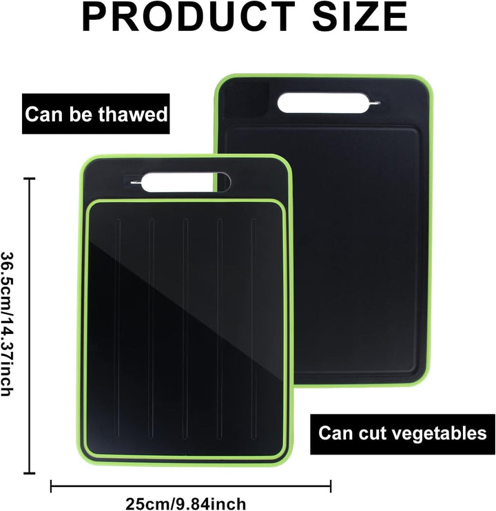 Schneidebrett mit Auftau-Funktion: 4-in-1 Auftauplatte Schneidebrett, Frost Away Schneidebrett mit A