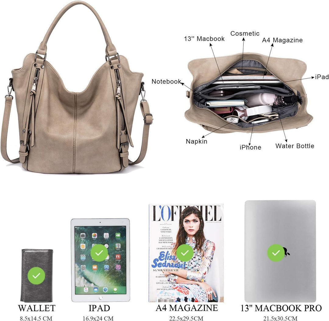 Realer Damen Handtaschen Gross Shopper Lederhandtasche Schultertasche Umhängetasche Geldbörse Hobo D