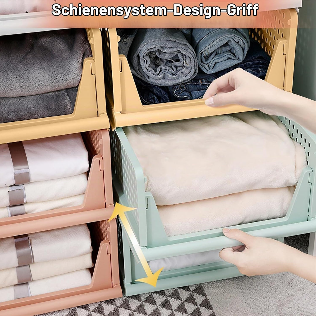 Diealles Shine Stapelbare Schubladenboxen, 8 Stück Kleiderschrank Organizer Ausziehbar, Plastik Schu