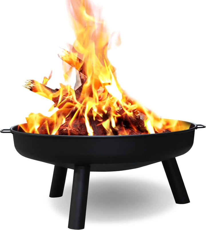 Daromigo Feuerschale Ø 80 cm, mit 2 Griffen und 3 abnehmbaren Füssen, grosse Feuerschale und Feuerko