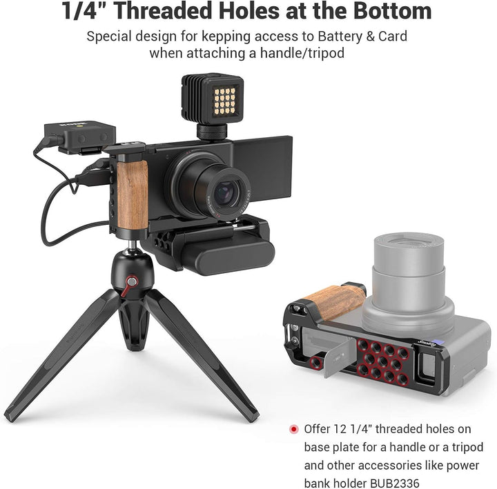 SMALLRIG L Platte L Bracket mit Holzgriff für Sony ZV1 Kamera - 2936