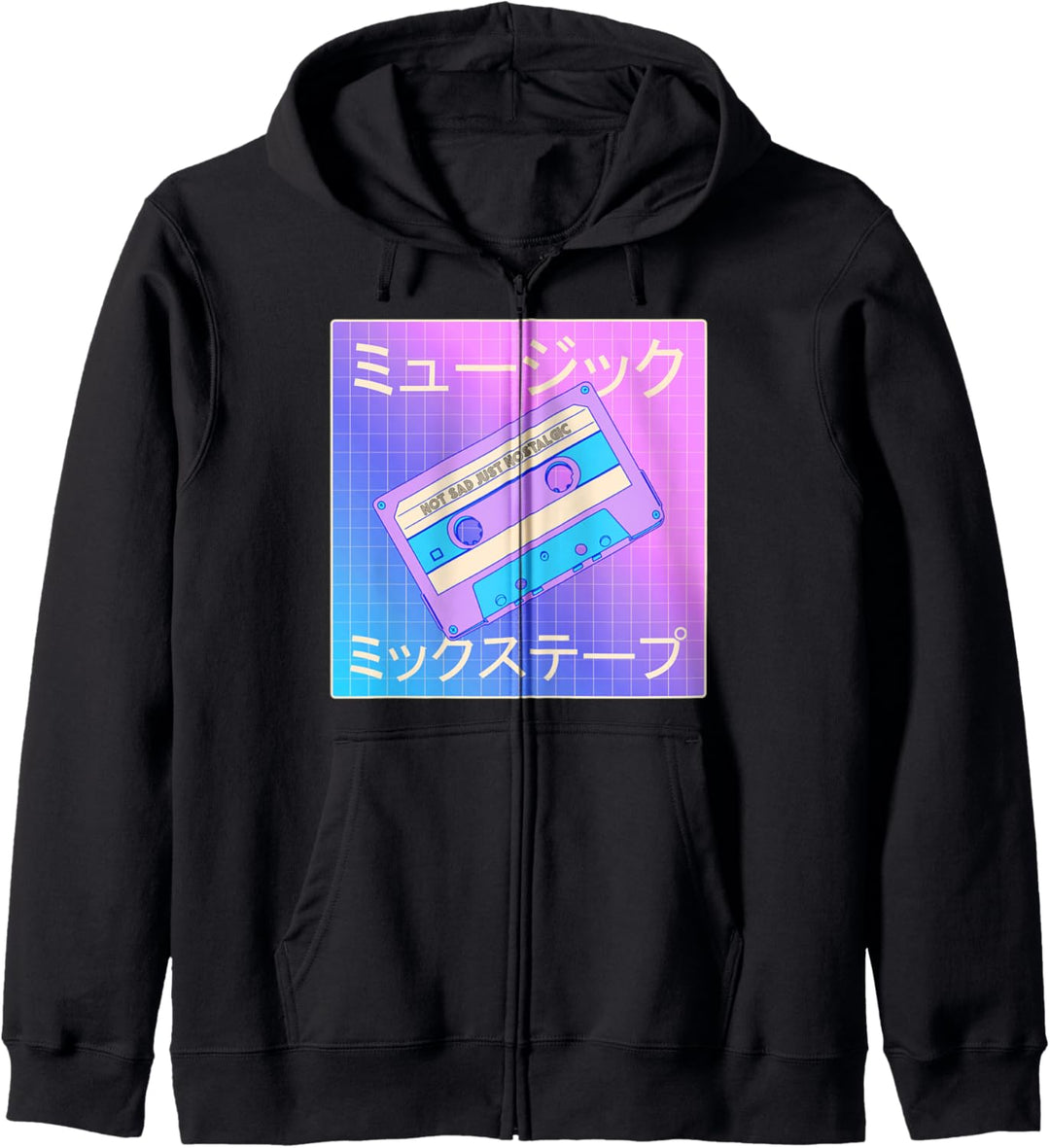 Trippy Ästhetische bunte Kassette japanische Retro Kanji Kunst Kapuzenjacke