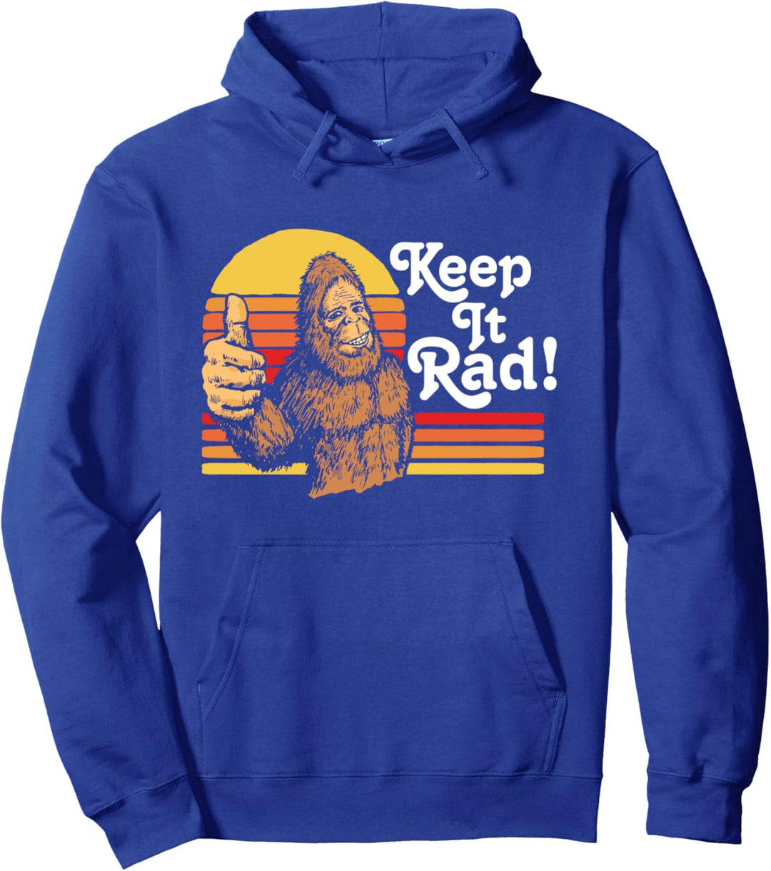 Keep It Rad! Vintage Bigfoot Thumbs Up Funny Vintage Hipster Pullover Hoodie