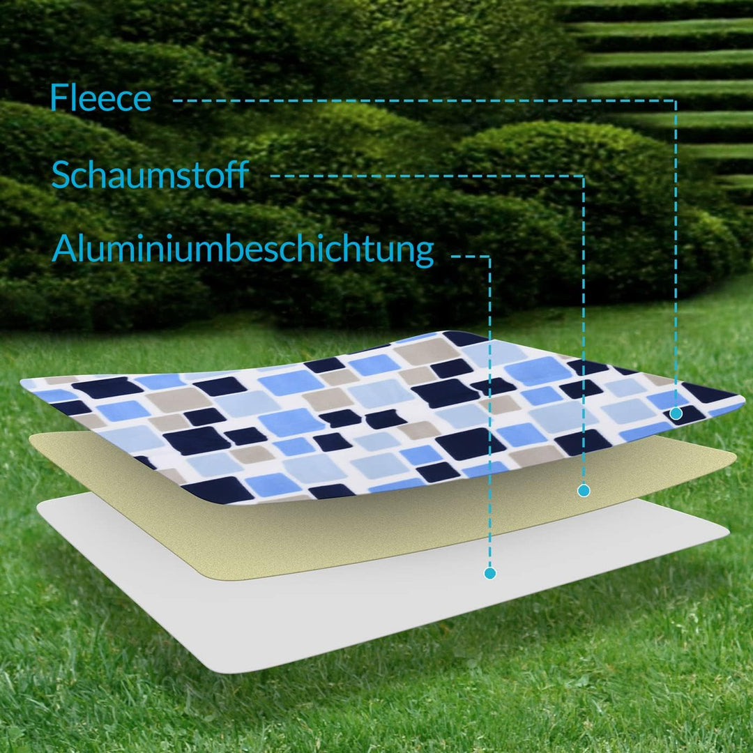 DETEX® Picknickdecke Campingdecke XXL 200x200 cm Wasserdicht Wärmeisoliert Waschbar Fleece Faltbar f