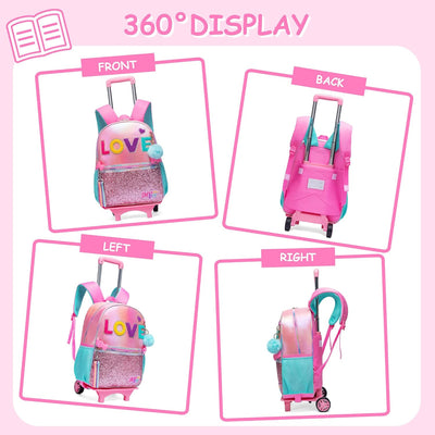 HTgroce Kinderrucksäcke Schultaschen Trolley, Trolley Rucksack Grundschule Schulrucksäcke mit Trolle