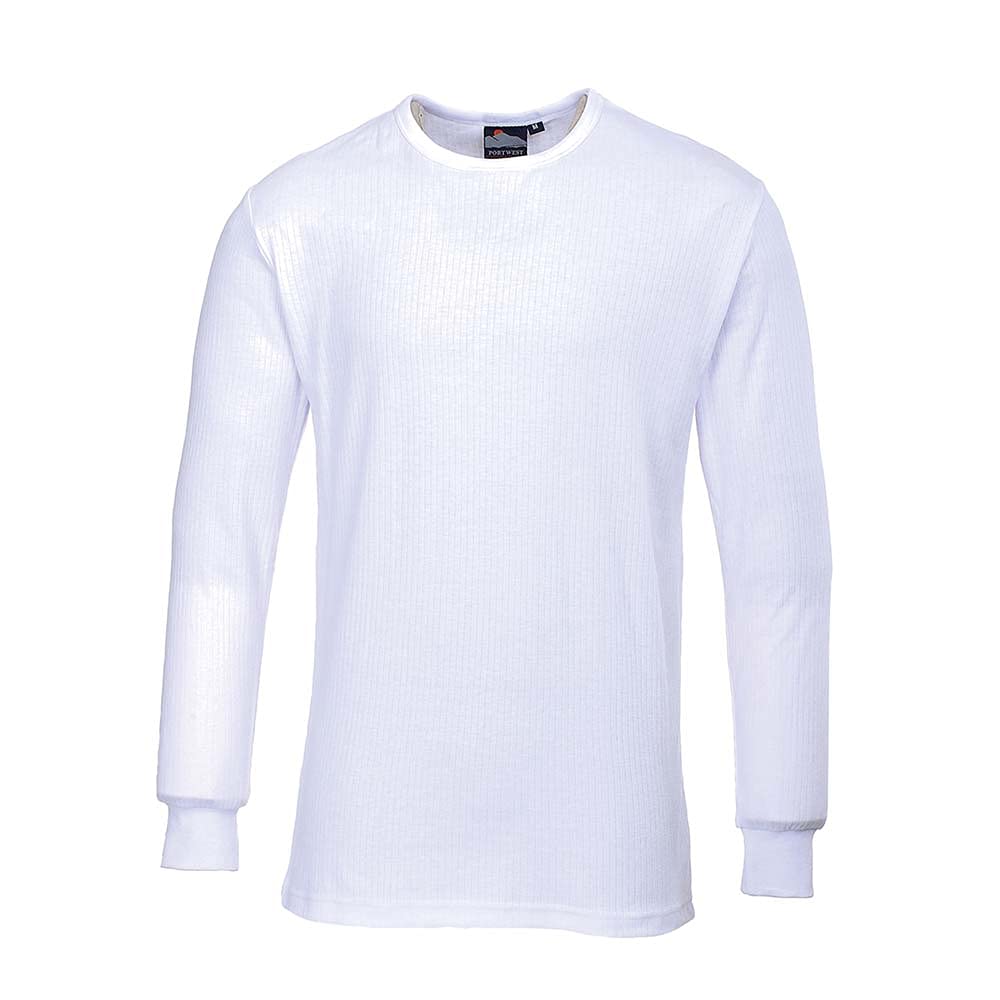 Portwest Langarm Thermo-T-Shirt, Grösse: M, Farbe: Weiss, B123WHRM M Weiss, M Weiss