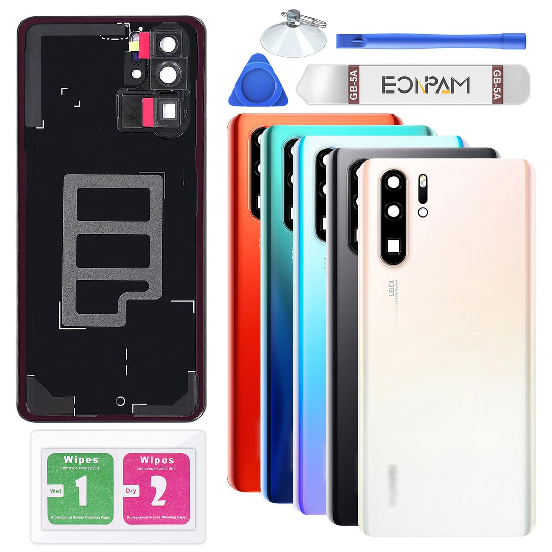 Eonpam Akkudeckel für Huawei P30 Pro Rückseite Glas Original Backcover Back Glas Ersatz Reparatur Se
