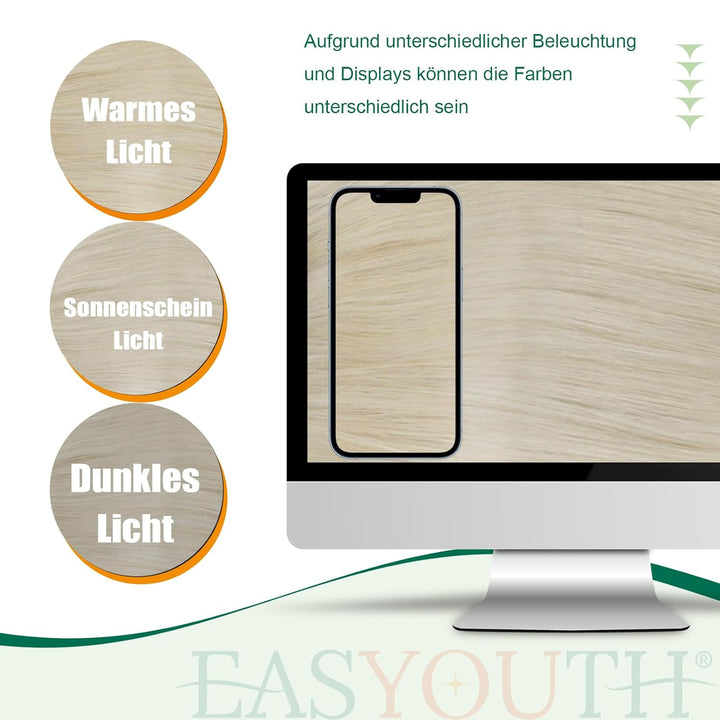 Easyouth Zopf Extensions Echthaar Blond Ponytail Haarverlangerung Echthaar zopf Extensions Platinblo