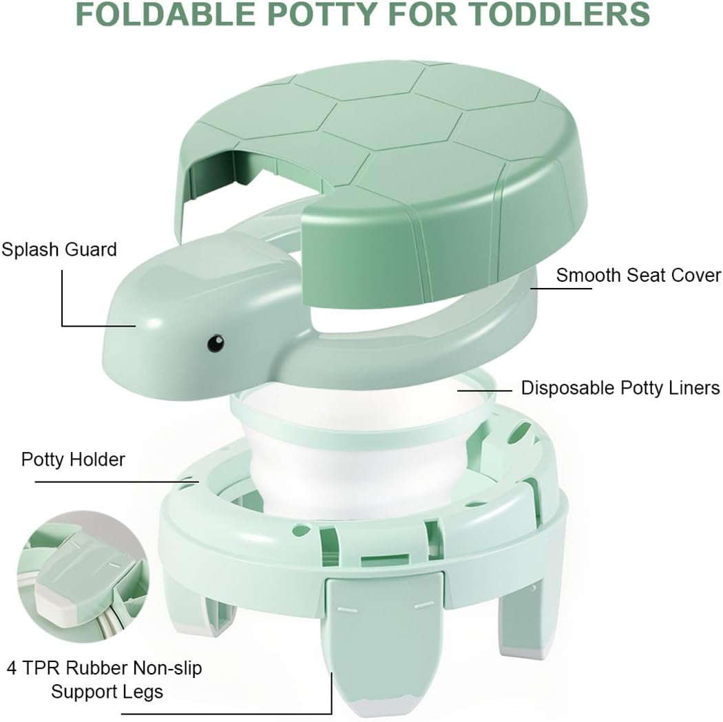 Toilettensitz Kinder Töpfchen Training Sitze Reisetöpfchen Faltbar mit Tragetasche und 20 Töpfchen E