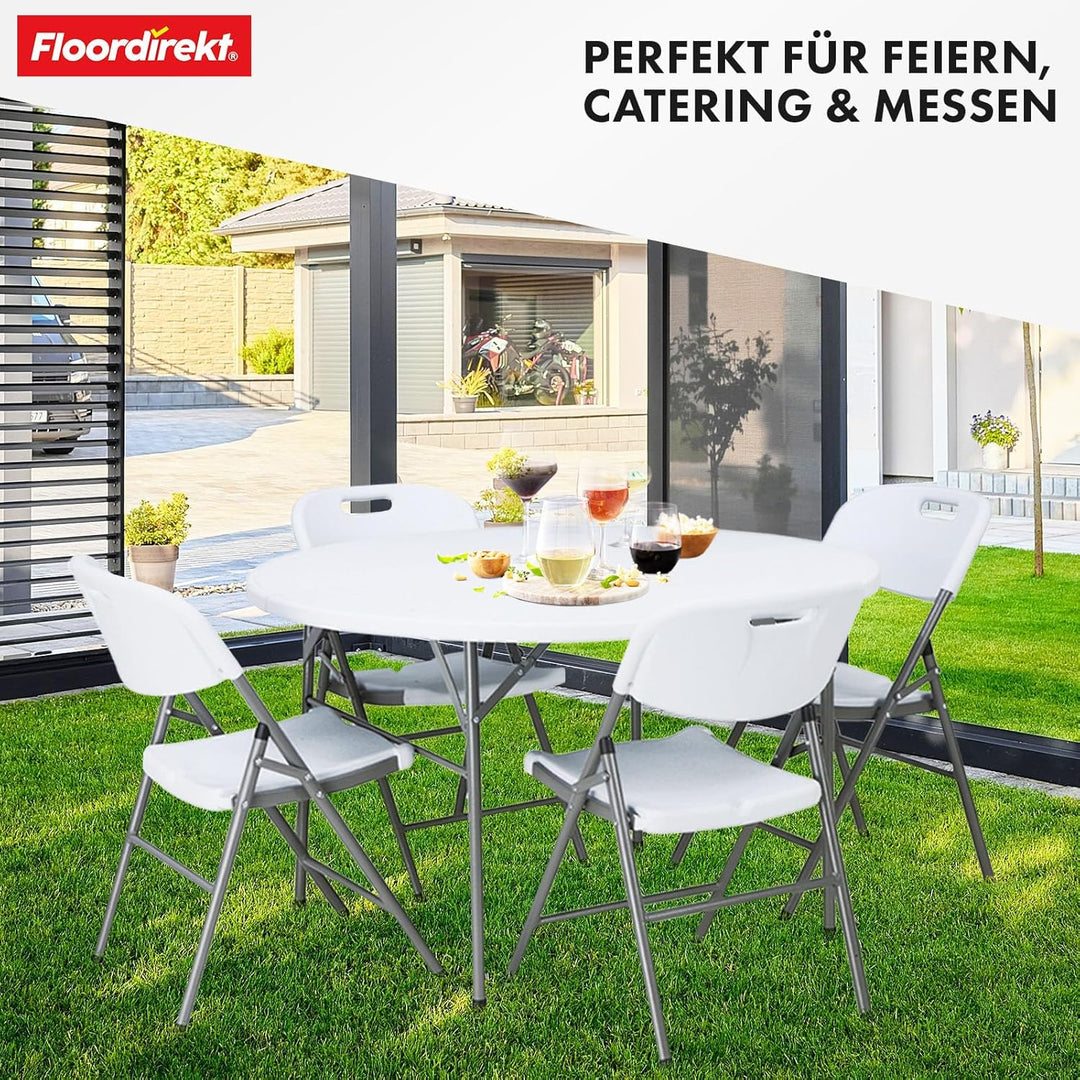 Floordirekt- Gartentisch Klappbar Kunststoff 120x74 cm - Buffettisch mit Tragegriff - Klapptisch für