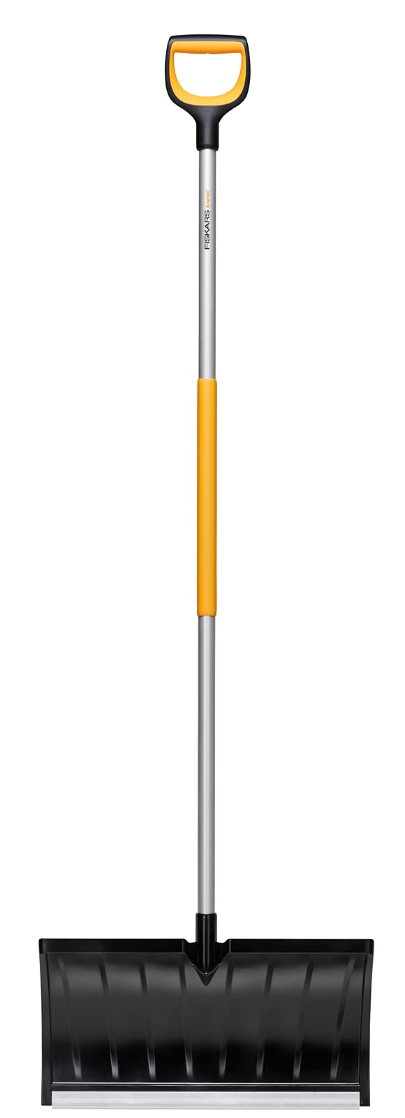 Fiskars Schneeschieber für flache Schneeschichten, X-series, Länge: 173 cm, Aluminium/Polymer, Schwa