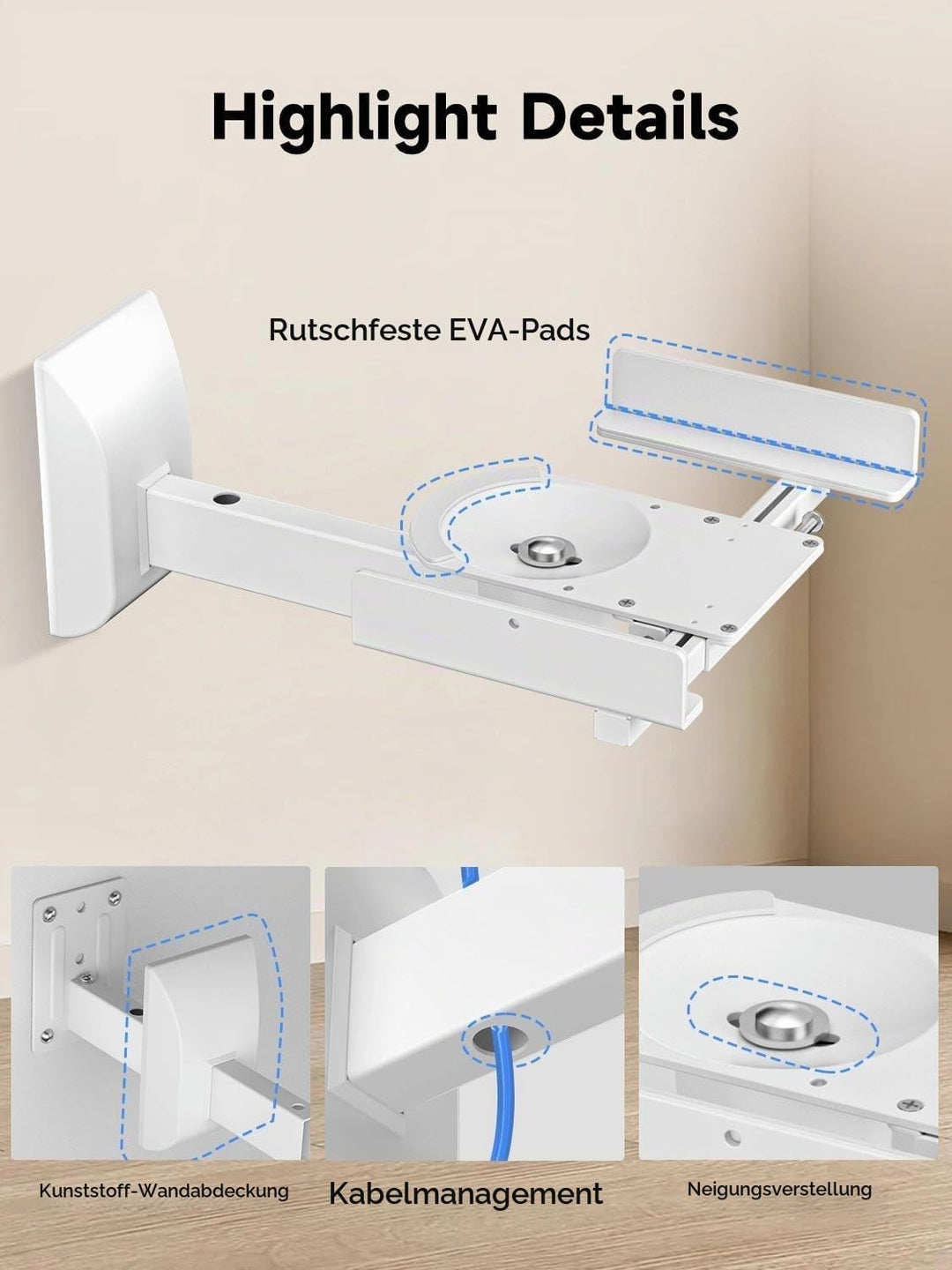 suptek Dual Side Clamping Bücherregal Lautsprecherhalterung Wandhalterung für grosse Umgebungslautsp