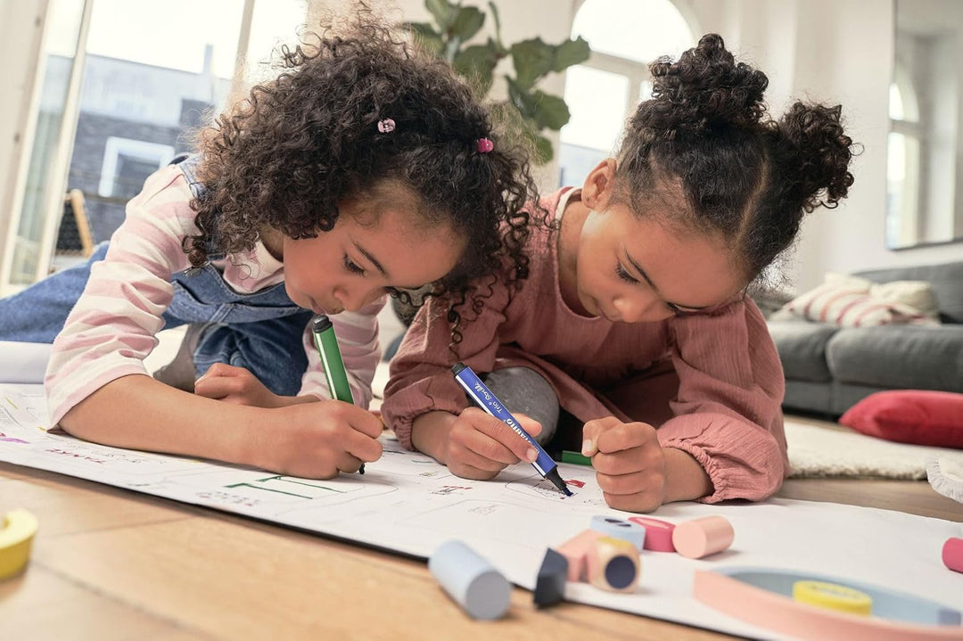 Gefederter Dreikant-Filzstift - STABILO Trio Scribbi - 14er Pack - mit 14 verschiedenen Farben, 14er