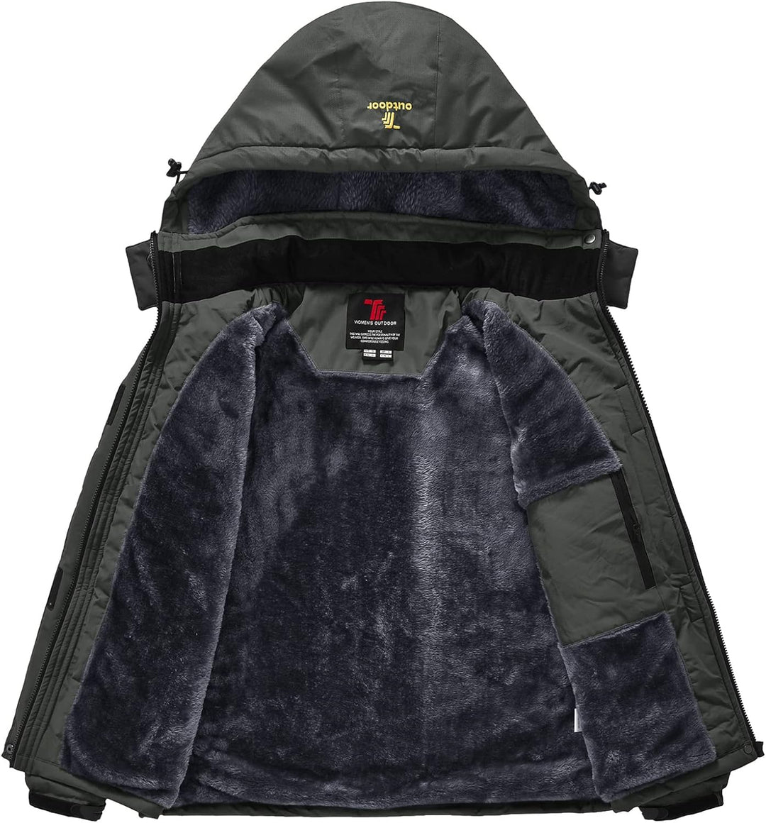 YSENTO Damen Winterjacke Wasserdicht Skijacke Outdoor Softshelljacke Warm Fleecejacke Funktionsjacke
