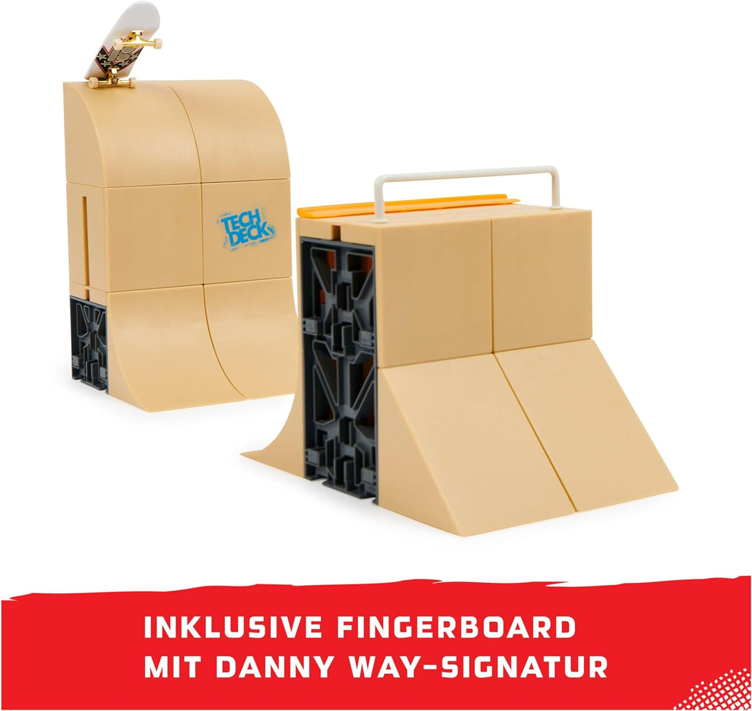 Tech Deck, Danny Way Mega Half Pipe X-Connect Park Creator, anpassbares Rampenset mit besonderem Pla