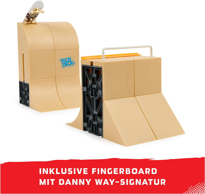 Tech Deck, Danny Way Mega Half Pipe X-Connect Park Creator, anpassbares Rampenset mit besonderem Pla